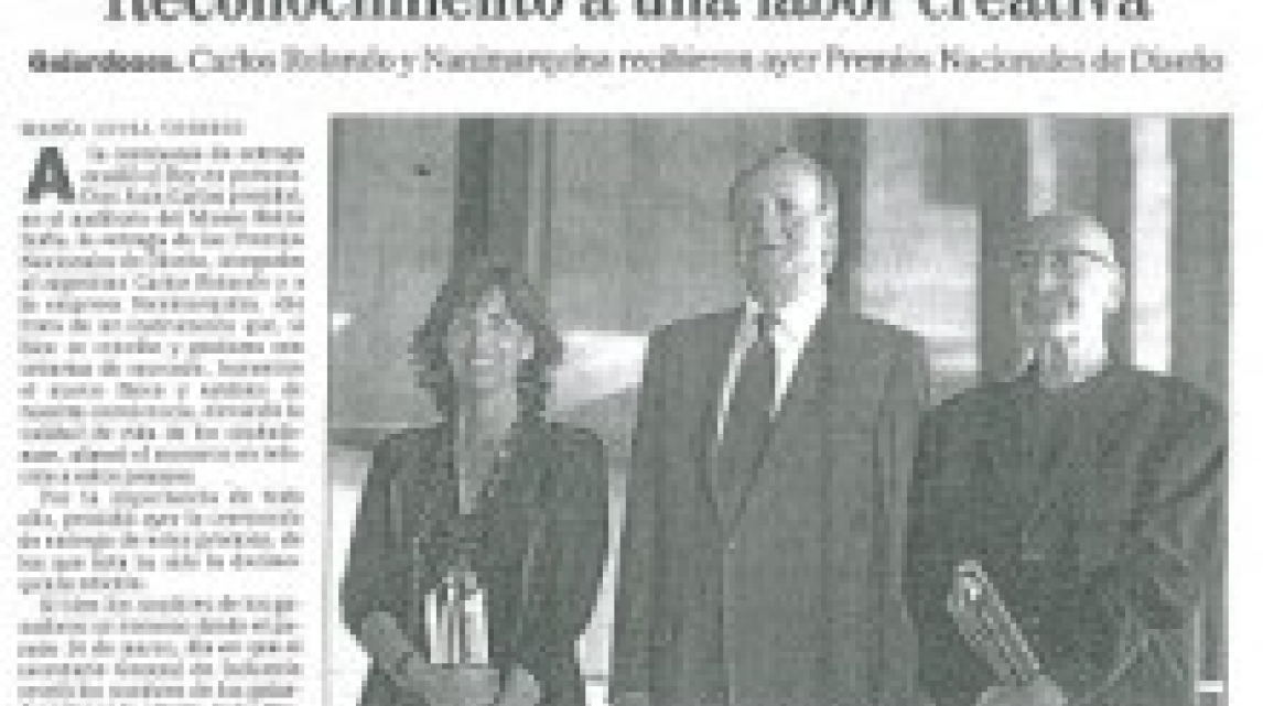 PREMIO NACIONAL DE DISEÑO 2006 (“El Mundo”, Viernes 19 Mayo 2006)